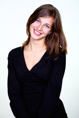 Fototapeta premium Closeup portrait of an attractive woman