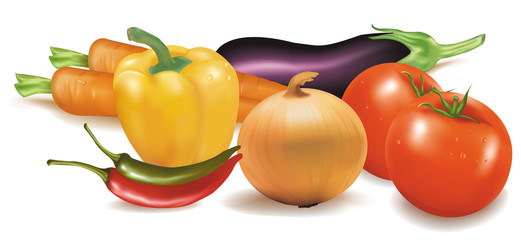 Photo-realistic vector. The big group of vegetables.