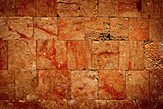 Stone wall of Mayan ruins