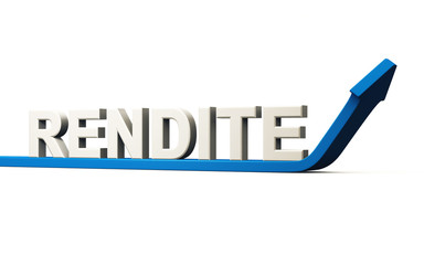 Rendite Konzept 3D - Blauer Pfeil 01