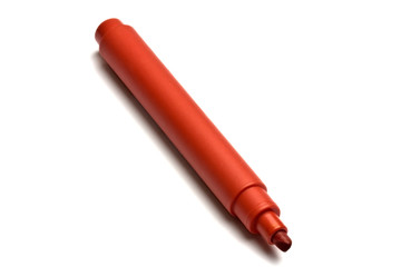 Red marker pen isolated on white