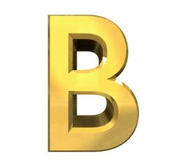 gold 3d letter B