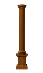 3d rendered illustration from a part of a wood column