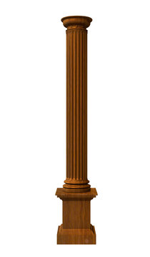 3d rendered illustration from a part of a wood column
