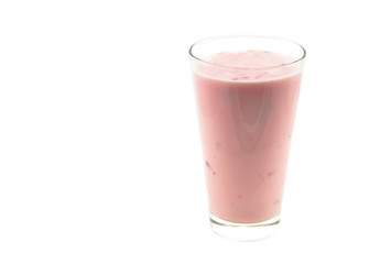 Glass with strawberry yogurt