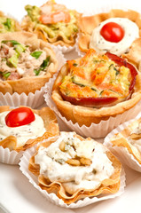 Canapes in a tray