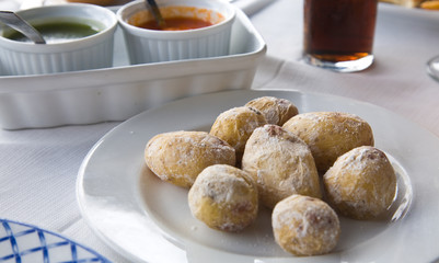 canarian potatoes (Papas arrugadas) with mojo sauces