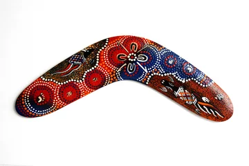 Kussenhoes Australian Boomerang with beautiful design. Isolated on white © Ashwin