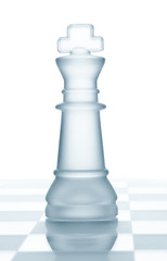 chess glass transparent king isolated on white