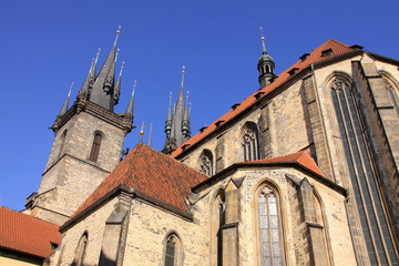 Fototapeta na wymiar Gothic Tyn Cathedral in Prague
