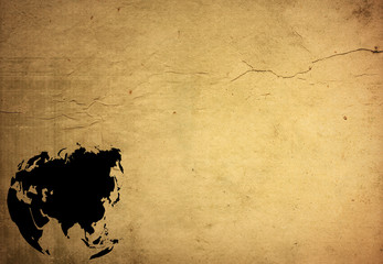aged asia map-grunge artwork