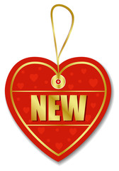 Heart Shape New Sign Decorative Tag - Label
