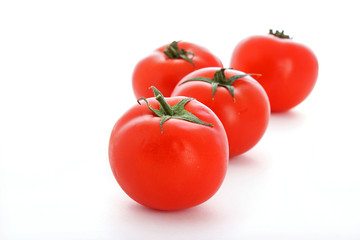 red tomato  vegetables   isolated on white background