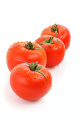 red tomato  vegetables   isolated on white background