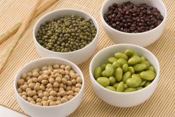 Assorted soy beans.