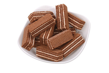 Plate with wafers on white