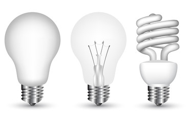 Collection of vector light bulbs