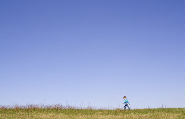 boy on meadow
