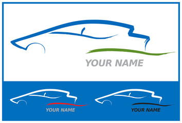 Icone Voiture Automobile en Bleu pour Design Logo