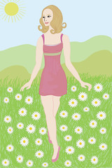 Obraz na płótnie Canvas Girl in spring time