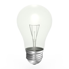 A white light bulb - a 3d image