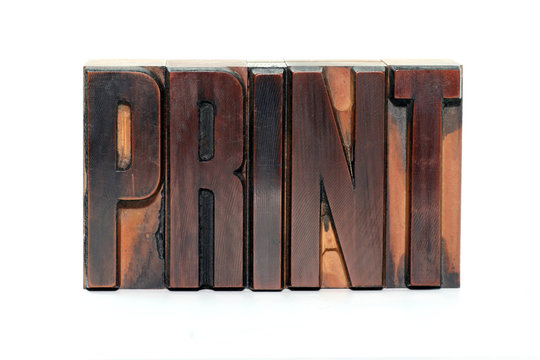 Print - old wooden letterpress type