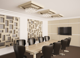 Modern boardroom 3d render