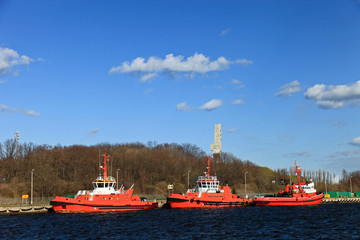 Tugboats in port