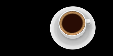 Obraz na płótnie Canvas kaffeetasse auf schwarz