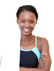 Fototapeta premium Portrait of a smiling fitness woman