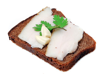 bread with bacon and garlic..