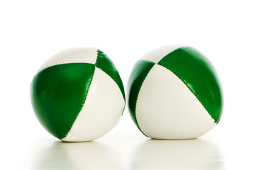 Green stress balls isolated on the white