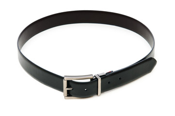Leather belt isolated on the white background