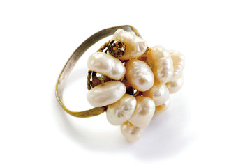 Jewellery ring isolated on the white background