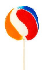 Colourful lollipop isolated on the white background