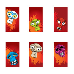 thrilling halloween cards vectors