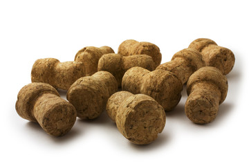 Wine corks isolated on white background