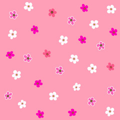 Seamless pink flower plaid pattern