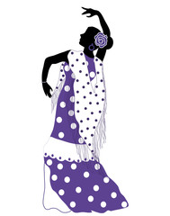 bailarina flamenca con vestido de lunares