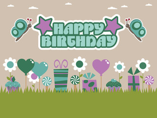 purple and green birthday