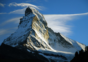 De Matterhorn in Zwitserland.