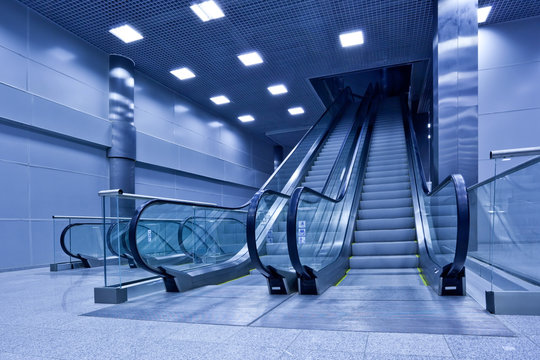 Two Escalators In Trade Center