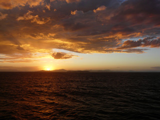 Romantic Sunset over Sea