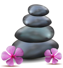 Pebble Stone Stack & Flowers