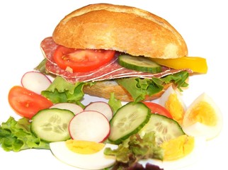 Brotchen mit Salami