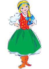 Beautiful girl in the national costume.