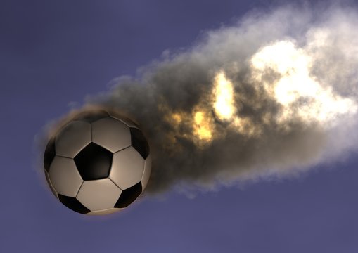 Soccer Ball FireBall in the sky