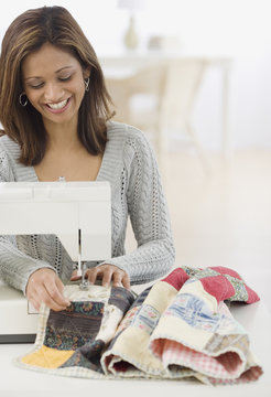 Indian Woman Sewing