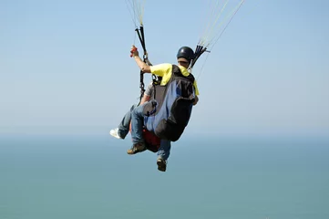 Crédence de cuisine en verre imprimé Sports aériens Double Paragliding