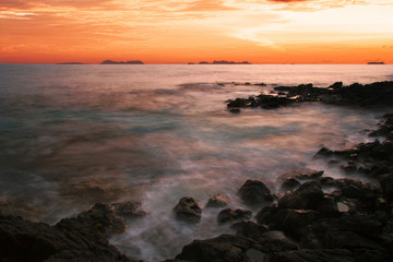 Tropical sunset on the Big Island. Hawaii. USA.